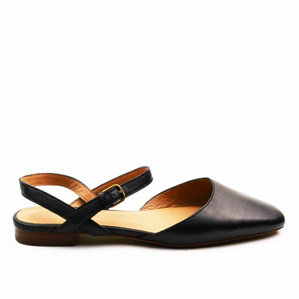 New MADEWELL The Jeanne Slingback Flat in Leather - Black - Picture 3 of 4